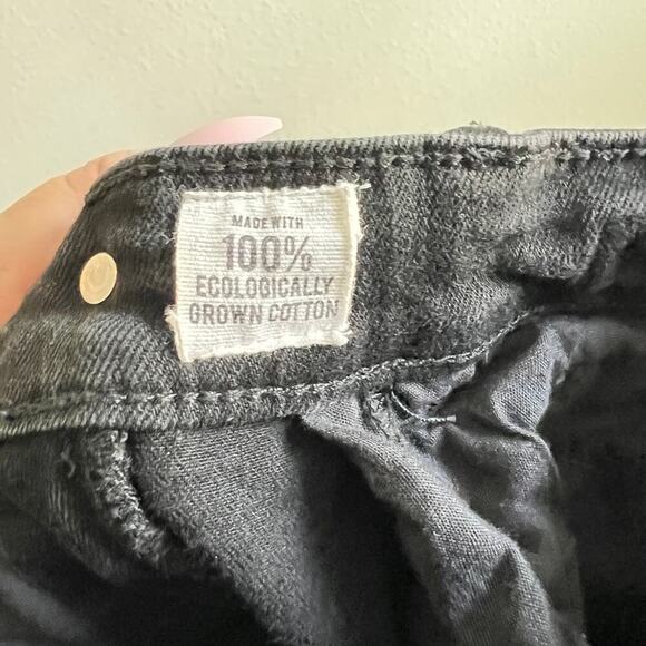 Zara Trafaluc Denim Crop Bootcut Jeans Women's 2 Black Raw Hem Mid Rise Cotton - Picture 6 of 7